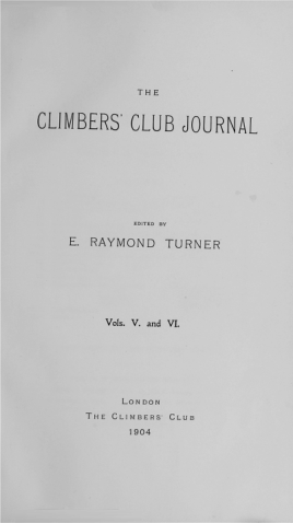 Climbers' Club 1903 Vol.5 No.17 Journal cover